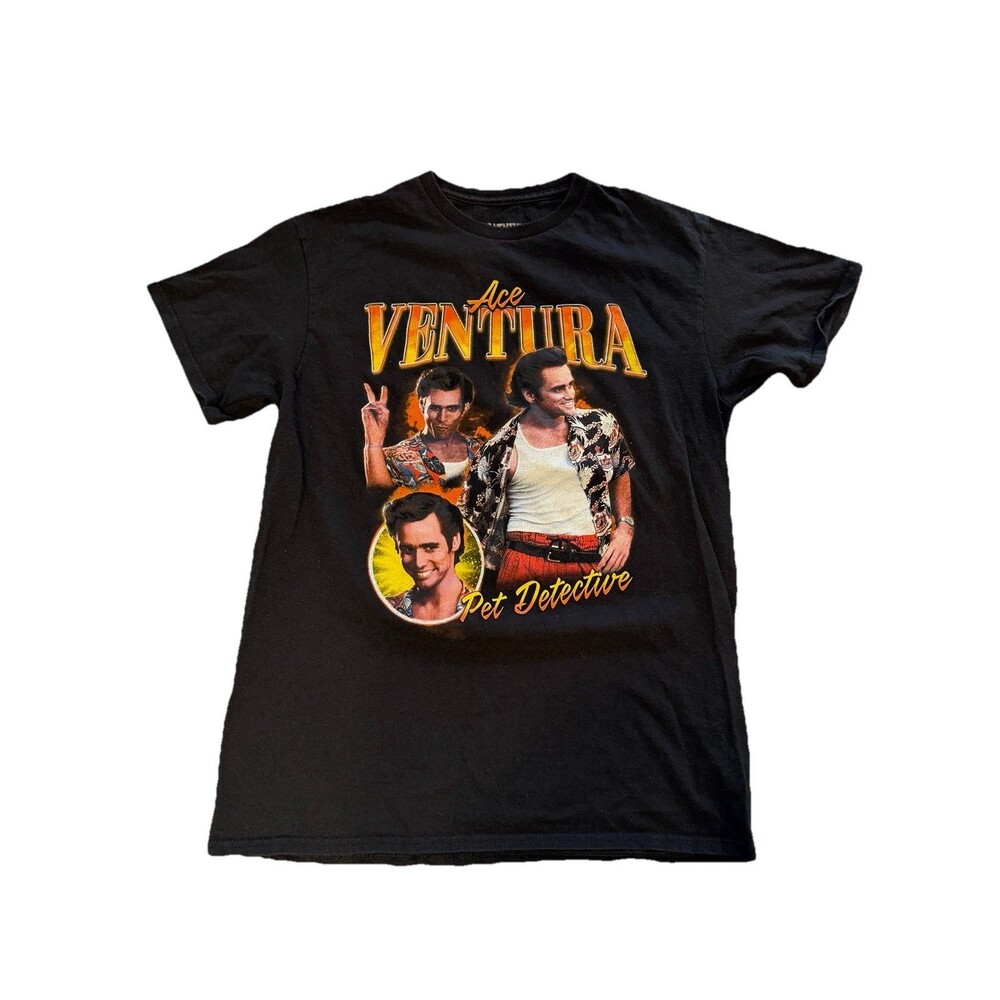 Ace Ventura Pet Detective Shirt Mens Med Black Movie Graphic Tee T-Shirt Comedy